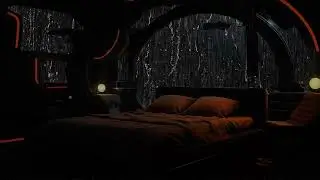 🎵 Rainy Night Sanctuary Ambient Music Cozy Futuristic Bedroom