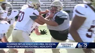 Governor Mifflin senior goes viral on social media after posting football highlights