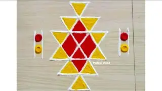 शुक्रवारी देवघरात बनवा ४×२ ठिपक्यांची सोपी श्री #कुबेर यंत्र #रांगोळी | Kubera muggu