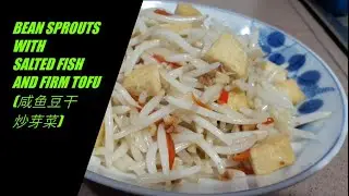 BEAN SPROUTS WITH SALTED FISH AND FIRM TOFU (咸鱼豆干炒芽菜)