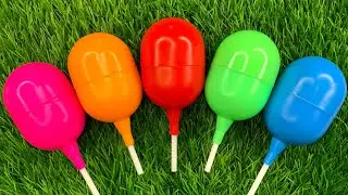 New Glitter Rainbow Lollipop Candy I Cutting| ASMR | Satisfying Video