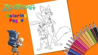Coloring Judy Hopps & Nick Wilde. Zootopia Coloring Pages #forkids