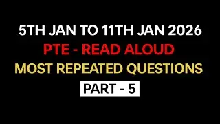 PTE Read Aloud (Part-5) Jan 2026 - Exam Prediction | Read Aloud PTE 2026 #pte