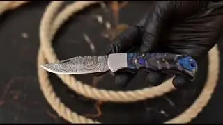Custom Made Damascus steel Dye Making Folding Pocket Knife.