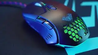 Mouse Gaming Honey Comb AULA F-809 RGB 7 LED - Macro System - 7 Buttons - All Windows - 4 Speed DPI