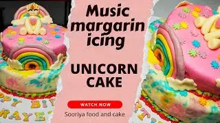 Unicorn cake / Magic margarine icing cake / Simple cake idea / bir shoxli tort / b&aacute;nh unicorn 🌈️🌈️🌈️