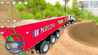 Big TATA Tipper Truck offRoad Drive full Material Loaded Truck off Road Map Driving Gameplay