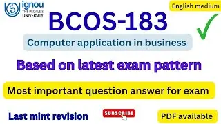 BCOS-183 Most important questions with answers// explanation// #ignou #bcos183 #questionanswer #exam