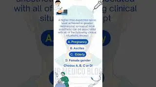 Regional anesthesia MCQ for Neet, MCPS,FRCA. #pharmcology #anesthesia #anesthesiology #education