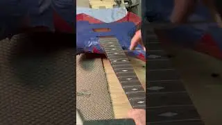 Master Luthier Neal Moser at work😎 #NealMoserGuitars #fretwork #luthier #customguitars