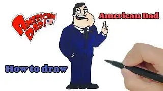 How to Draw Stan Smith from American Dad with Colorful Markers Step by Step |Easy for beginners