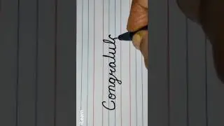 How toWrite Congratulation in Cursive Writing.Creative Writing!#shorts #calligraphy #congratulations