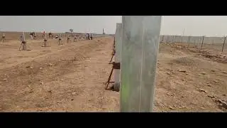 solar power plant 9 MW. column post , alignment, table, drilling, earthing etc