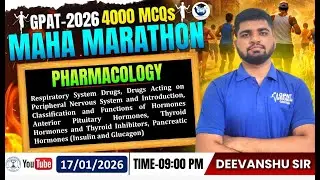 GPAT-2026 | 4000 MCQs MAHA MARATHON🏃‍♂️CLASS-19- Pharmacology-Respiratory, PNS, Hormones etc