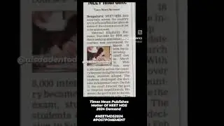 Times News Publishes Matter Of NEET MDS 2024 Demand #neetmds2024 #postponement #neetmds