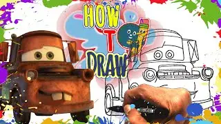 How to Draw Mater Pixar Cars | Easy Things to Draw | Coloring Page Printable | DrawingwithKIDS