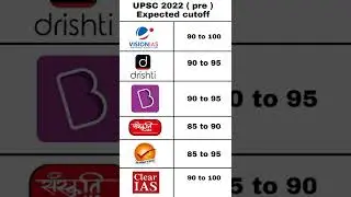 UPSC 2022 ( pre ) expected cutoff 😍 || from different coaching institute || sach as drishti ias