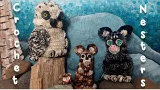 Creepy Crochet Nesting Dolls (Owl Cat Mouse Worm)  Matryoshka