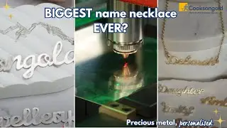Cutting out the BIGGEST laser name necklace!!