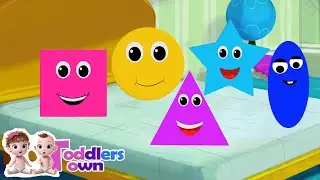 Five Little Shapes Jumping On The Bed |  Preschool Nursery Rhyme for Kids | Shape Song For Toddlers