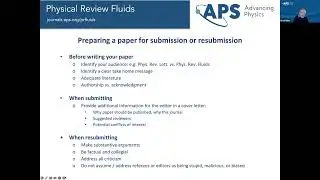 Physical Review Fluids Tutorial for Authors and Referees