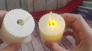 Melouris Small Realistic Ribbed LED Candles with Moving Wick | Perfect Safe Home Decor