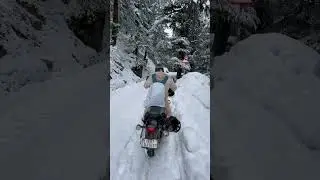 Road block due to heavy snowfall very hard to move.#harshillvalley #snowfall #party party