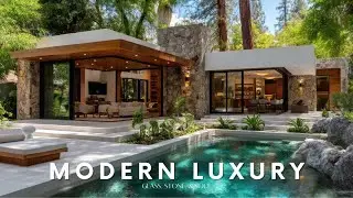 Modern Luxury Homes with Glass Walls & Stone Accents | Minimalist Dream Design Ideas