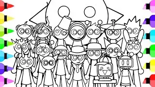 Incredibox Sprunki Coloring Pages Grown Ups Version/ How to Color All Characters SPRUNKI