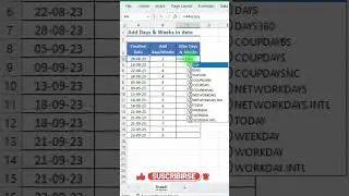 Master Excel Date Formulas : Add Dates & Weeks Like a Pro ! #shorts #exceltips  #excelformula