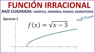 FUNCIÓN RAÍZ CUADRADA: Gráfica, Dominio, Rango y Monotonía - Explicación detallada | Ejercicio 1