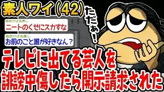 素人ワイ。テレビに出てる芸人を誹謗中傷したら開示請求された
