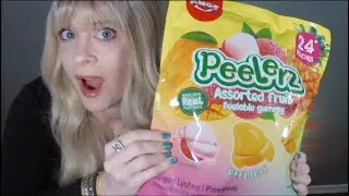 ASMR Tasting NEW Peelerz Gummies | Lychee, Pineapple, Mango | Plus Chewtopia Gummy Jerky  #mukbang