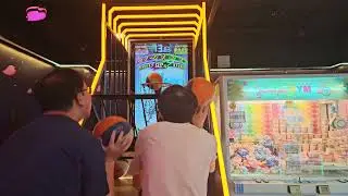旺角文華商場冒險樂園炫動籃球機混雙10個球7339分(簡單模式)