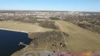 Zorinsky Lake from above Omaha Drone