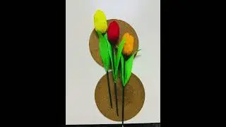 how to make paper tulips step-by-step EASY crepe paper tulips tutorial#pepercraft @Craftellabee 
