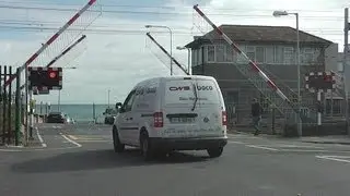 Level Crossing at Bray Station - 8300 Class Dart Train