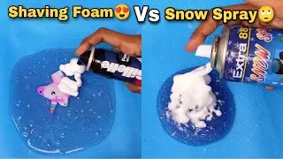Shaving foam Vs Snow Spray Mixing  into Slime 😍 Slime Mixing