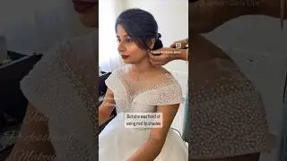 Bride don&rsquo;t want makeup for wedding #wedding #bridalmakeup #nomakeup #redlipstick #youtubeshorts
