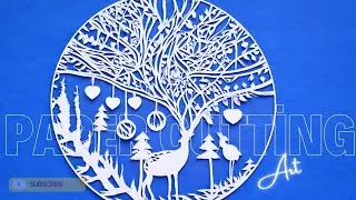 Beautiful Tree Paper Cutting Art | Deer & Nature Paper Cut Design.