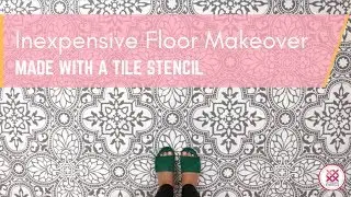 Inexpensive Floor Makeover Made with a Tile Stencil