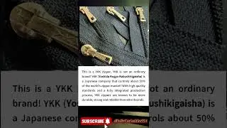 The Secret Behind YKK Zippers: They Are Everywhere? #FunFacts #YKK #YKKZipper #WhyYKK #shorts