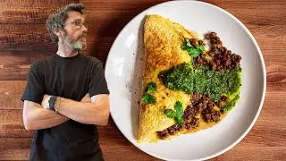 How to Make a Killer Ground Beef Omelette with Chimichurri