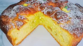 Pasca cu aluat de cozonac! Reteta traditionala cu branza de vaci si stafide!