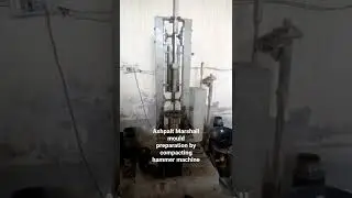 Ashpalt Marshall mould preparation by compacting hammer machine.