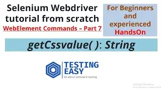 getCssvalue() commands in #Selenium #AutomationTesting #QA #softwareQA #QA