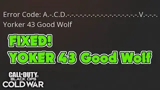 YOKER 43 GOOD WOLF error code fix for COD BLACK OPS COLD WAR