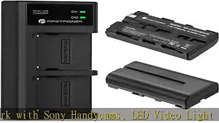 FirstPower NP-F550 Battery 2-Pack and USB Dual Slot Charger Compatible with Sony NP F570, F550, F53