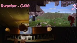 Sweden - C418 Minecraft Piano Cover with Forever World Flyover
