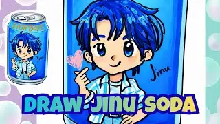 How to Draw Jinu Soda Can 🥤💙 | K-Pop Demon Hunters &ldquo;Soda Pop&rdquo; | Posca Marker Art